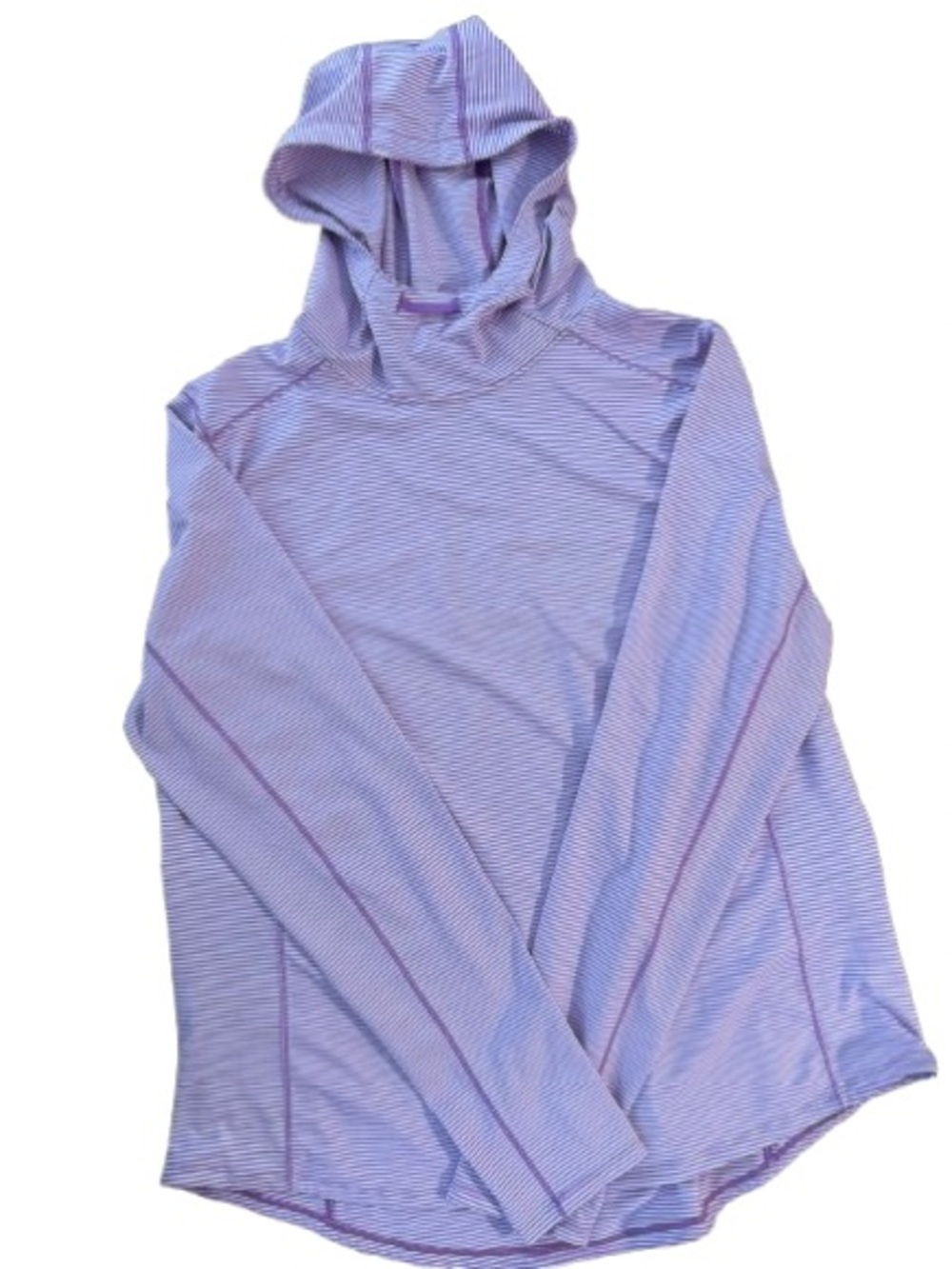 Duluth Trading Co Lavender Striped Hooded Long Sleeve Tee Size XL